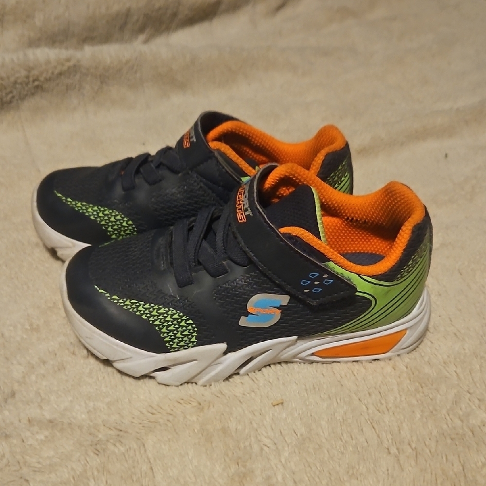 Skechers Kids' Black and Orange Light Up Shoes